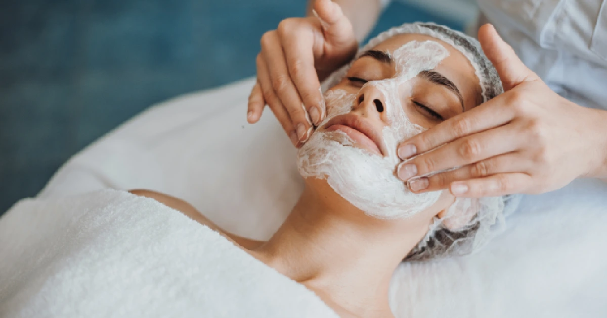 A woman receiving Facials in Roy, UT